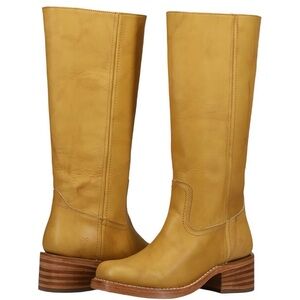 Frye Tan Leather Heeled Boots